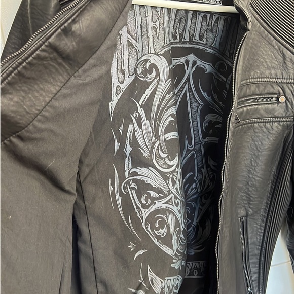 Men’s affliction Leather jacket - Picture 8 of 9